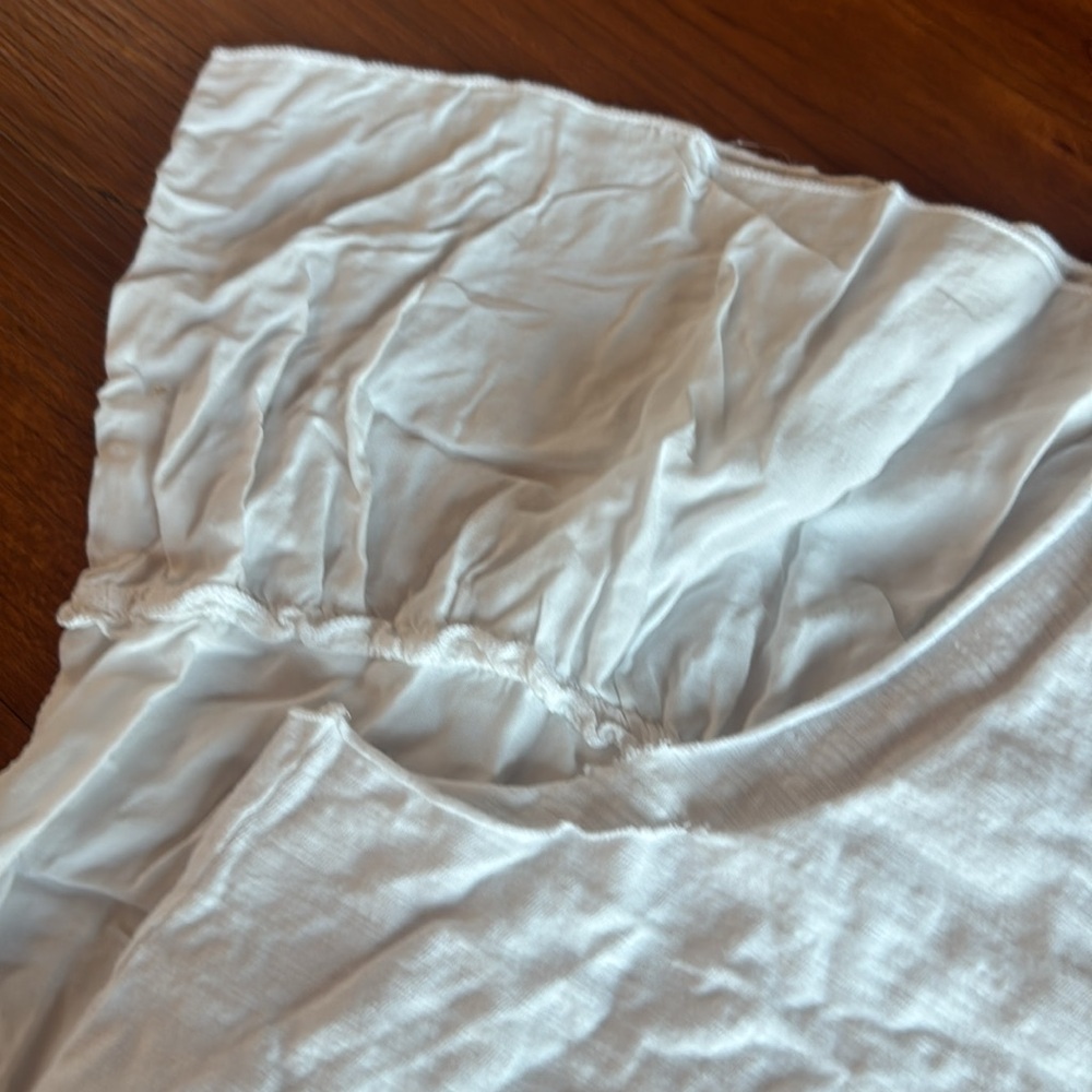 Anthropologie t.la babydoll tiered tunic T-shirt in white - Picture 4 of 5